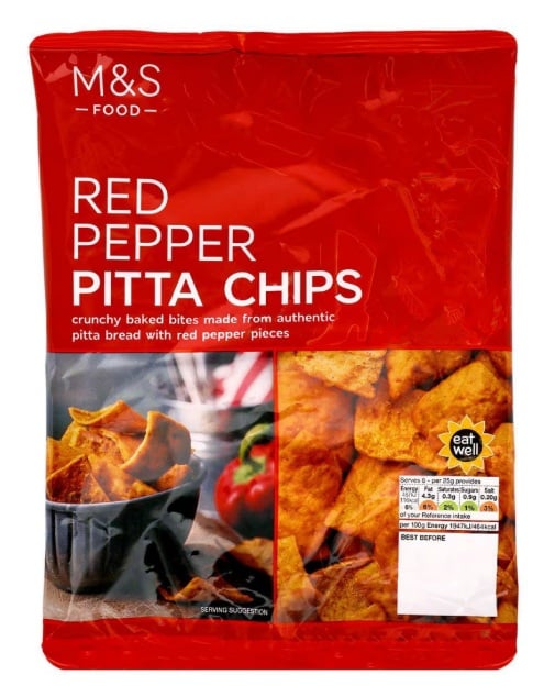Marks & Spencer Pirospaprikás pita chips
