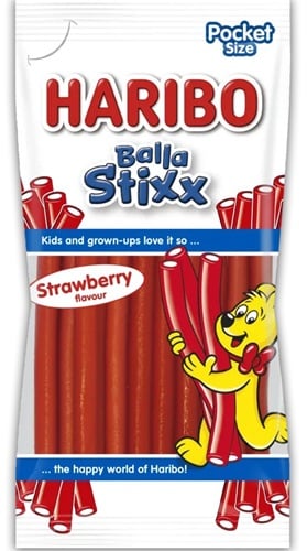 Haribo Balla Stixx Strawberry Eperízű gumicukorka
