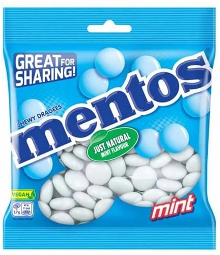 Mentos mentolos ízesítésű cukordrazsé zacskós