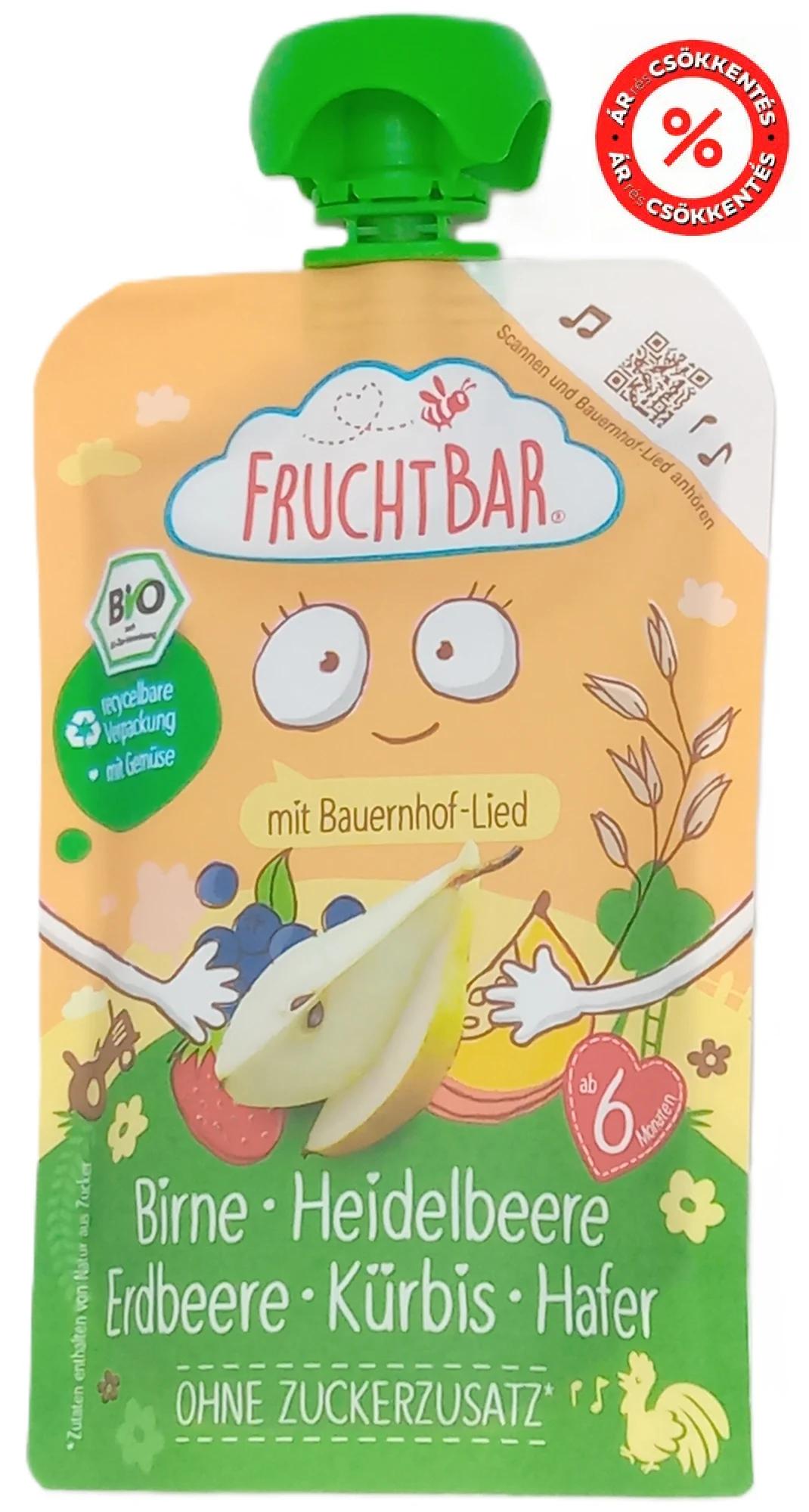 FruchtBar – Pouch Körte, Áfonya, Eper, Tök és Zab 6 hónapos kortól 6 hónapos kortól