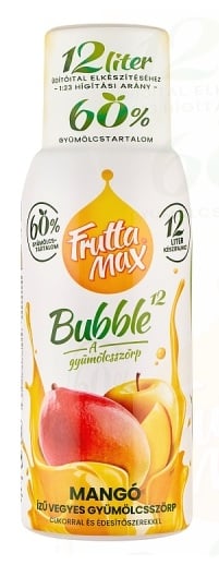 FruttaMax Bubble¹² mangó ízű vegyes gyümölcsszörp cukorral és édesítőszerekkel