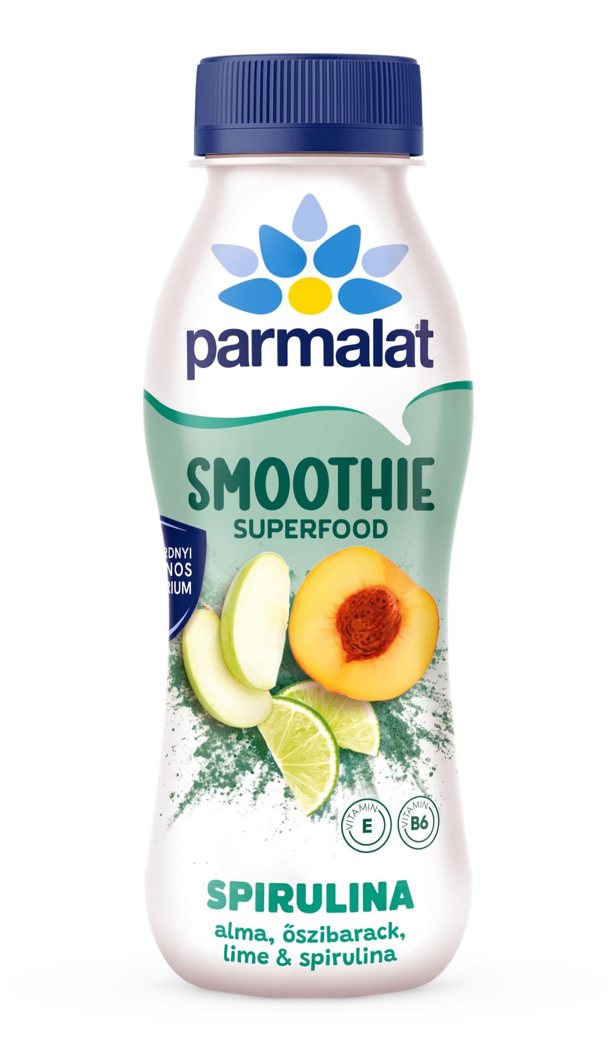 Parmalat Smoothie Spirulina, alma, őszibarackos, lime