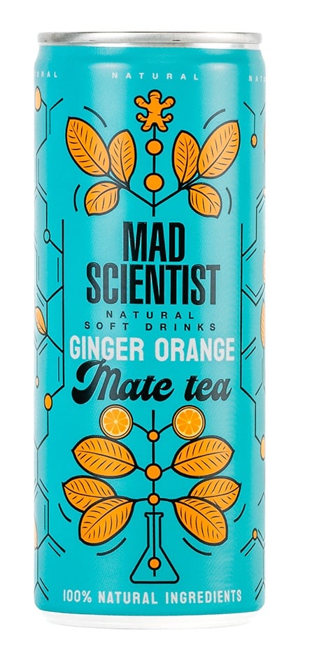 Mad Scientist - Ginger Orange Mate Tea - Koffeines Mate tea üditő naranccsal és gyömbérrel