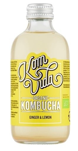 Komvida Gingervida ital kombuchaból gyömbérrel és citrommal
