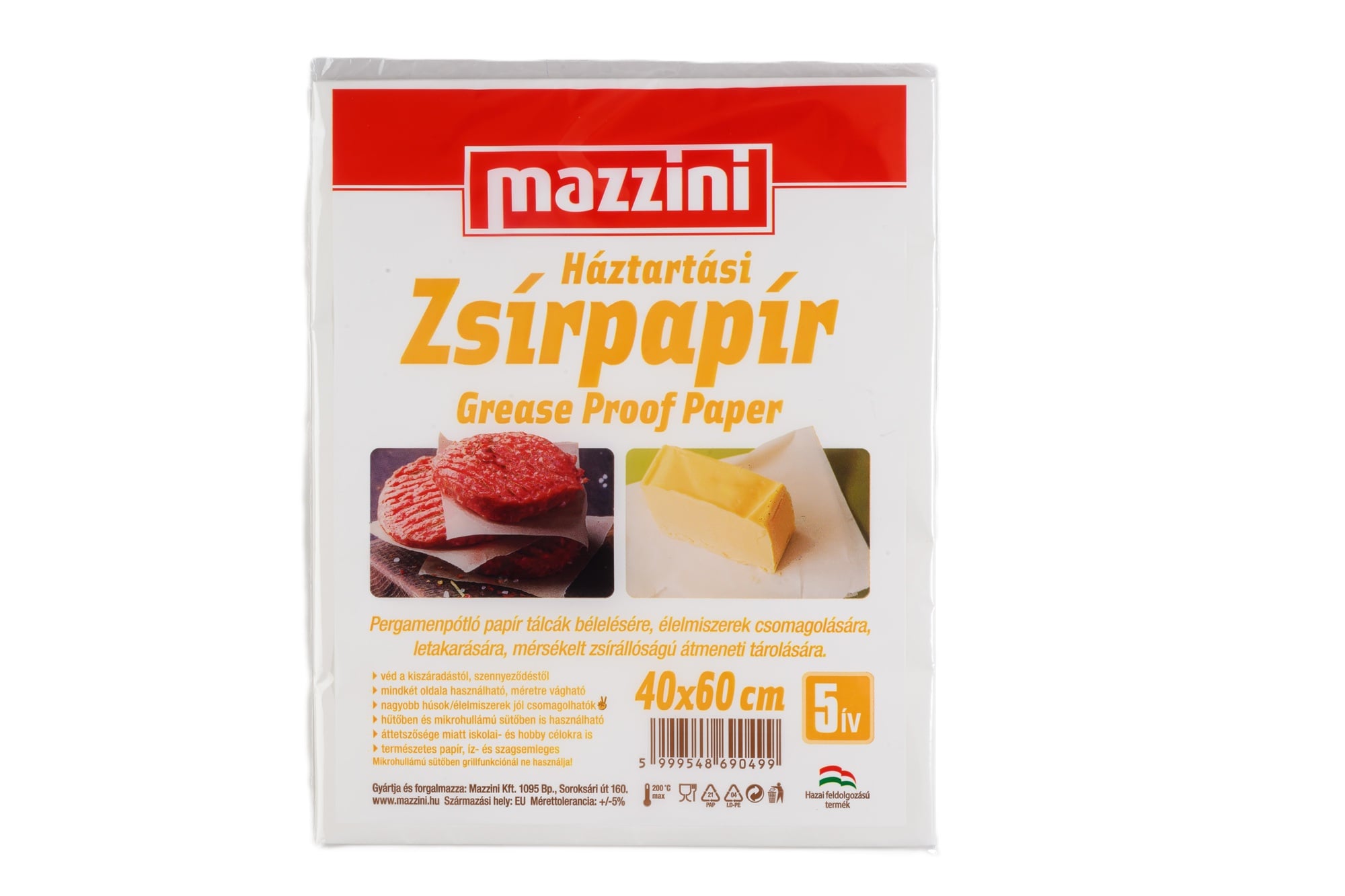 MAZZINI Háztartási Zsírpapír íves 40x60cm