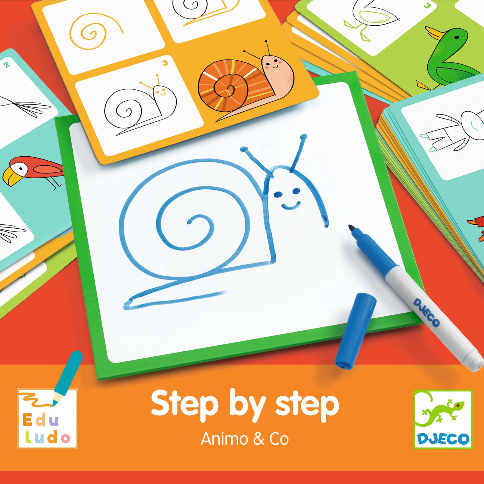 Djeco Rajzolás lépésről lépésre - Állatok - Step by step Animals and Co