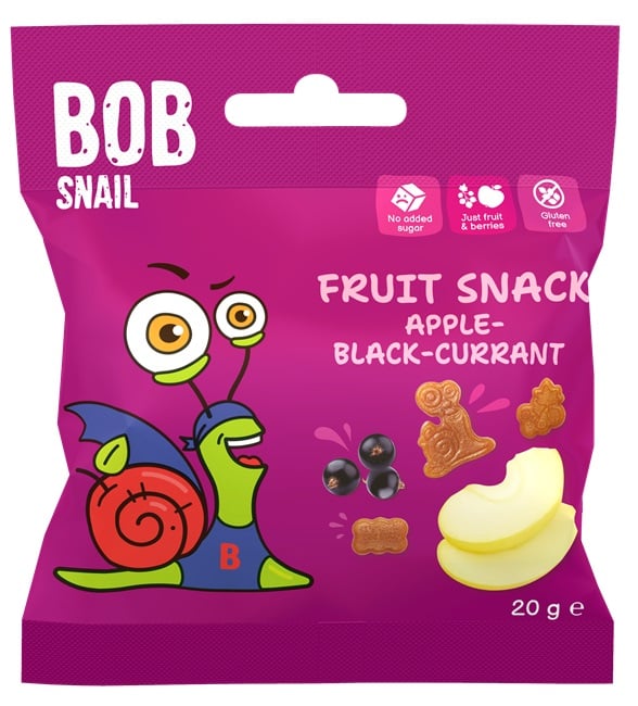 BOB Snail Gyümölcs Snack - Alma-feketeribizli
