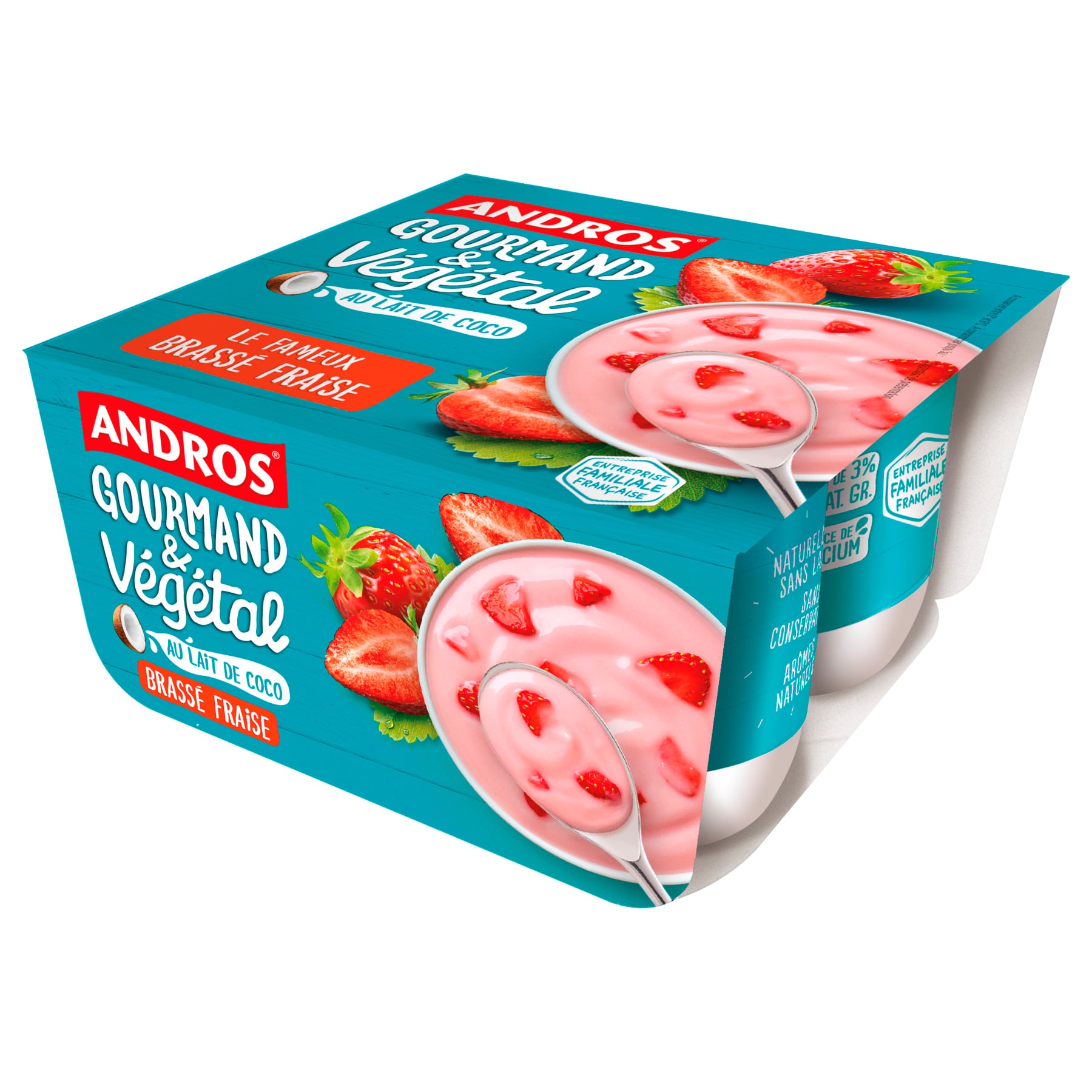 Andros Gourmandt & Végétal Eper vegángurt (4x100g)