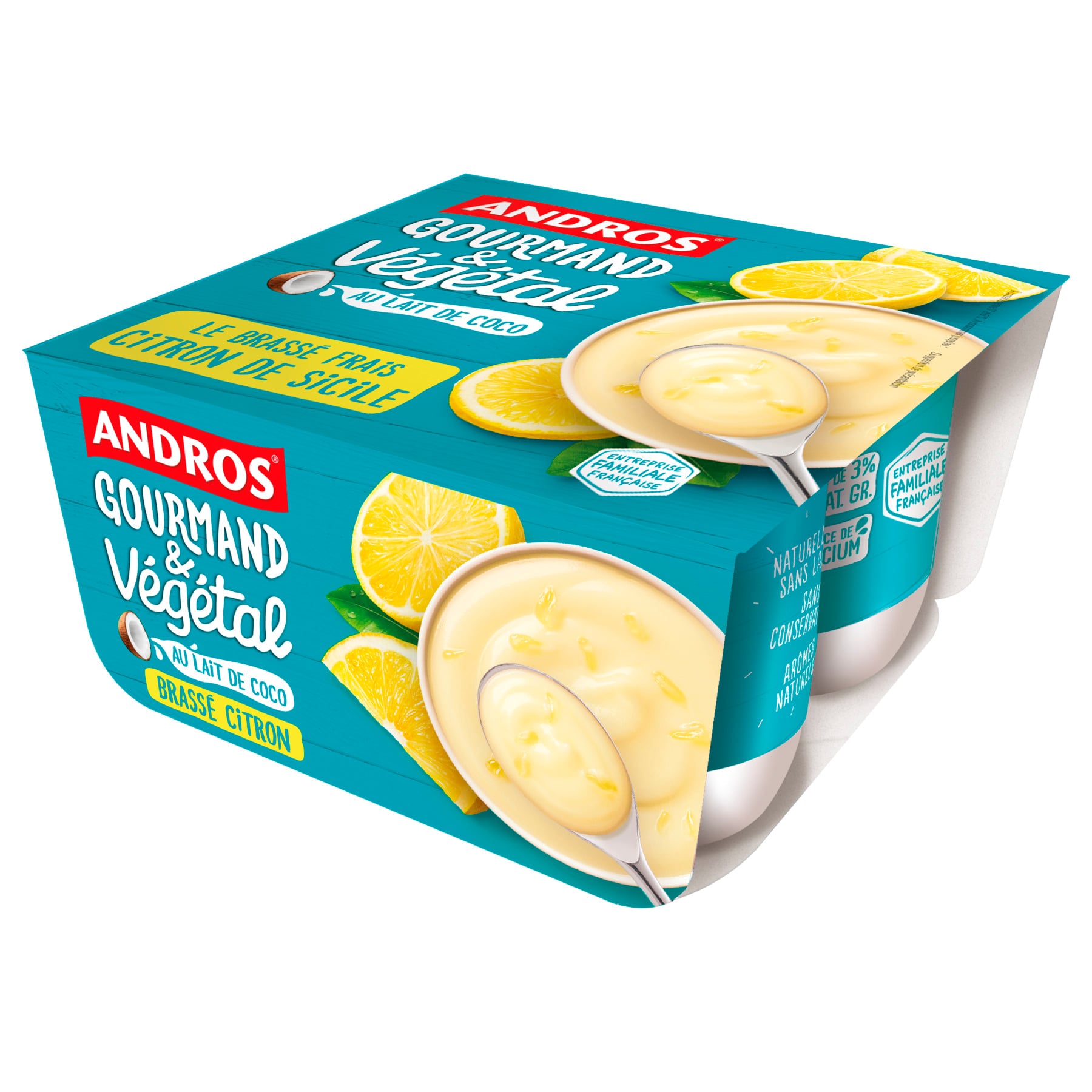 Andros Gourmandt & Végétal Citrom vegángurt (4x100g)