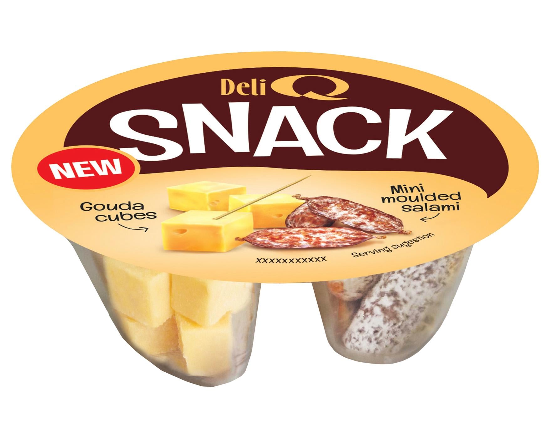 Deli Q Snack Gouda kockák mini szalámival