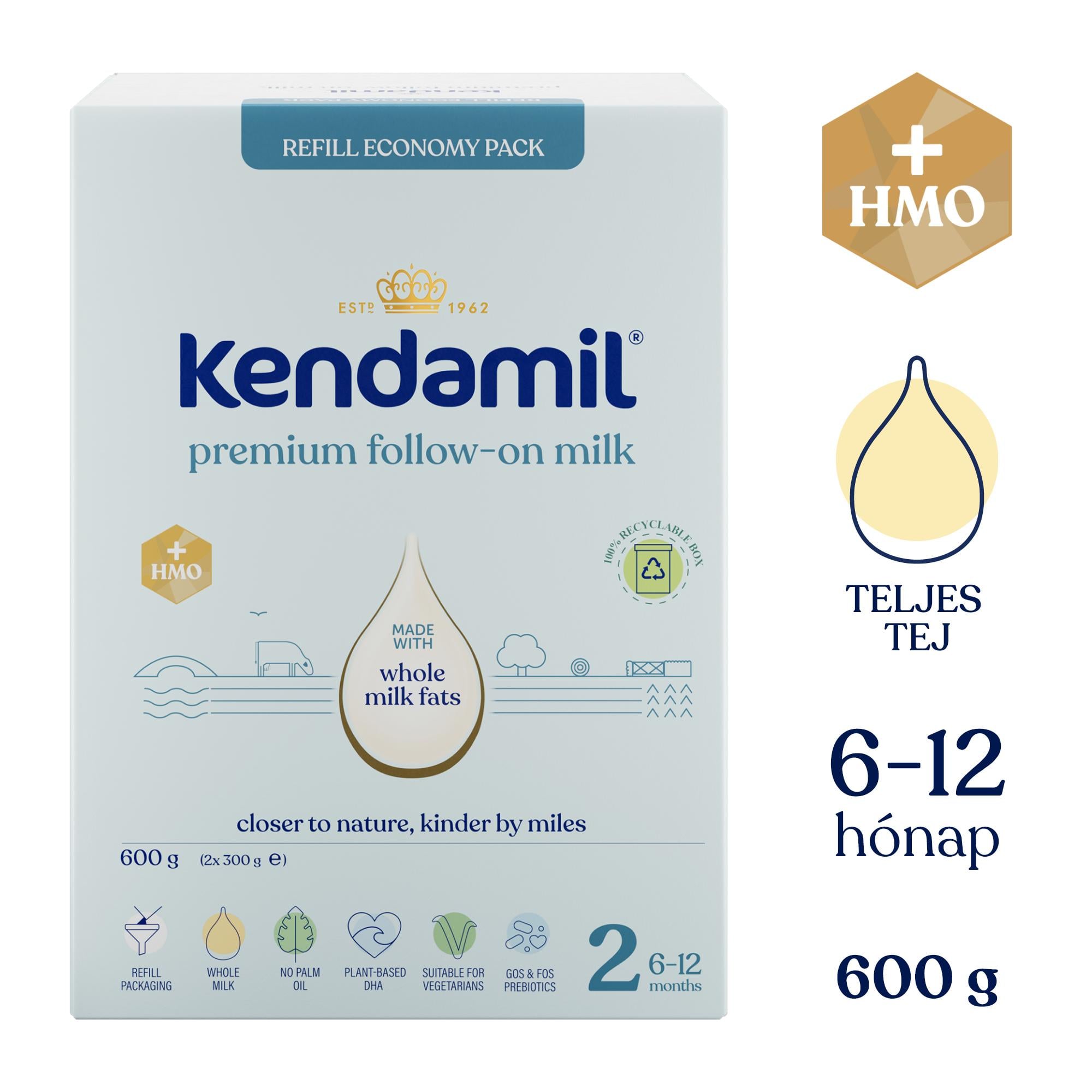 Kendamil PREMIUM Box 2 tehéntej alapú anyatej-kiegészítő tápszer 6 hónapos kortól