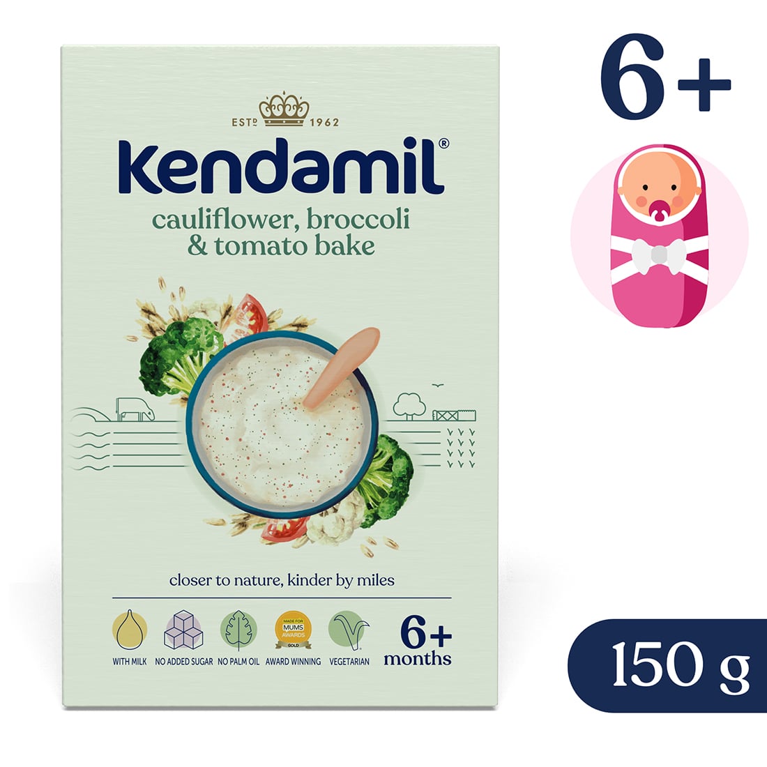 Kendamil tejpép brokkolival, karfiollal és paradicsommal 6 hónapos kortól