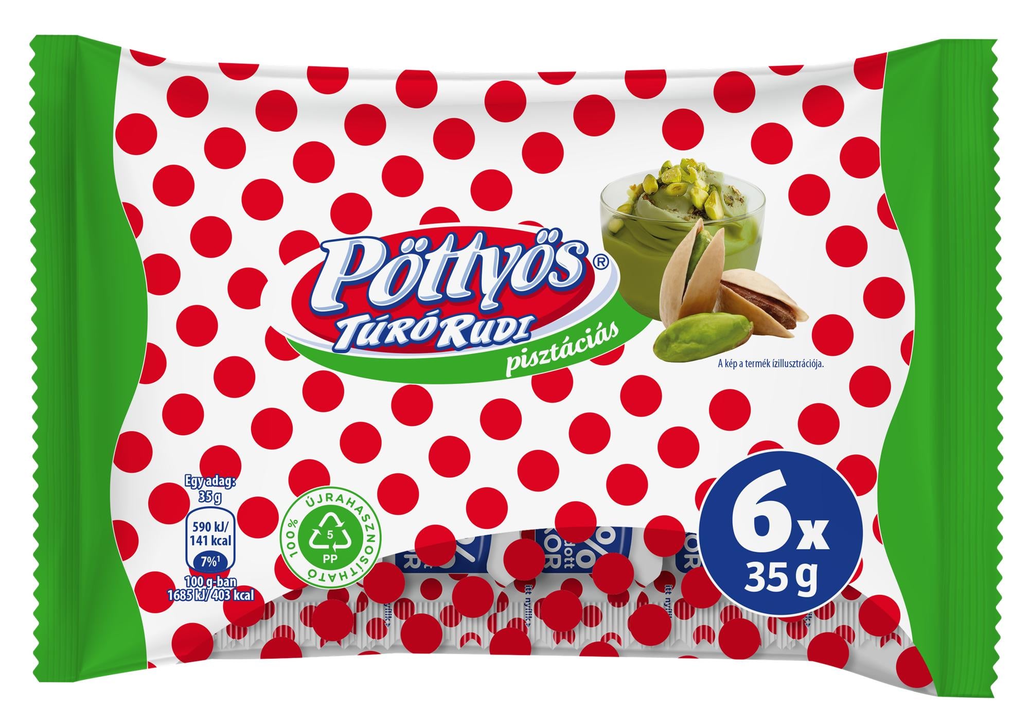 Pöttyös Túró Rudi Pisztáciás (6×35G)