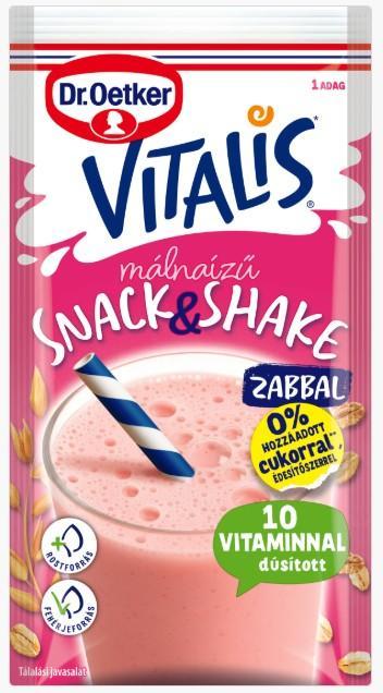 Dr. Oetker Vitalis Snack&Shake málnaízű, hozzáadott cukor nélkül
