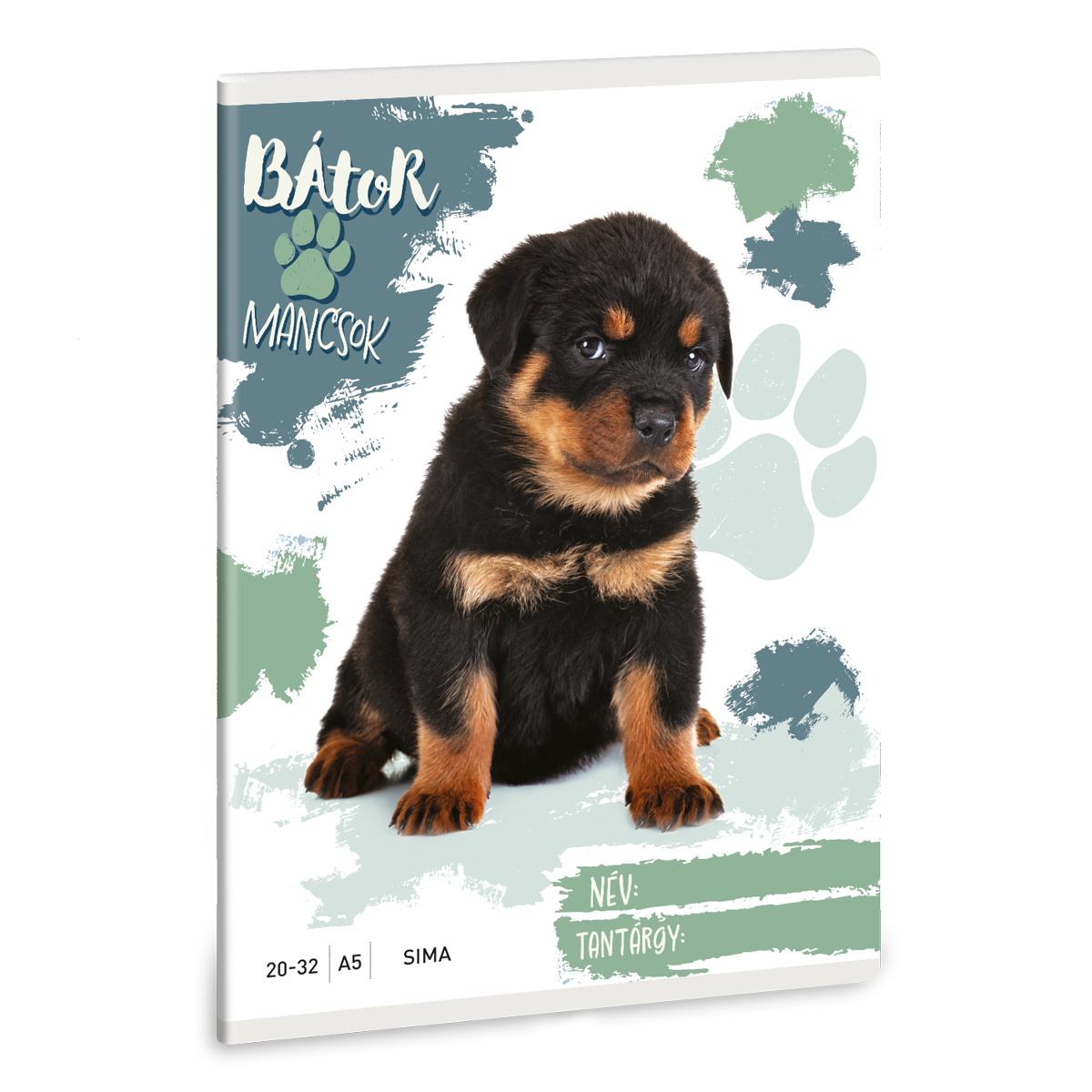 Ars Una 2032, sima A/5 füzet Bátor Mancsok-Rottweiler (5499)