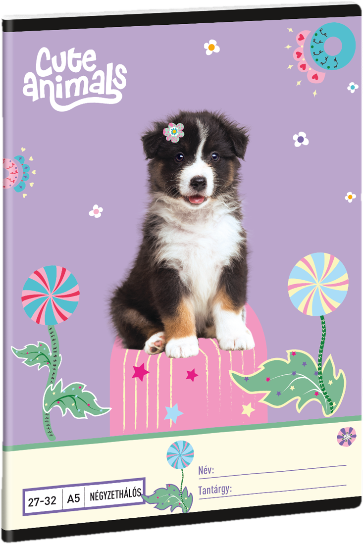 Ars Una 2732, négyzethálós A/5 Füzet Cute animals-Aussie (5528)
