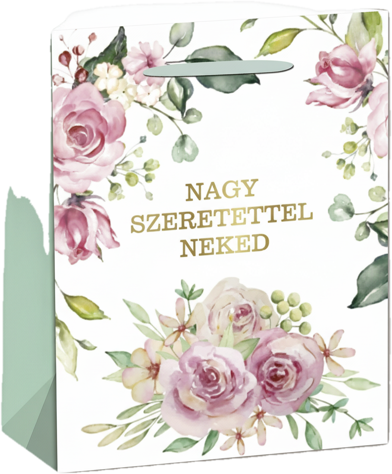 Ajándéktasak rózsa Nagy szeretettel neked 11x14 cm