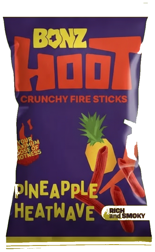 BONZ HOOT "Pineapple Heatwave" csípős chili-ananász ízű ropogós snack