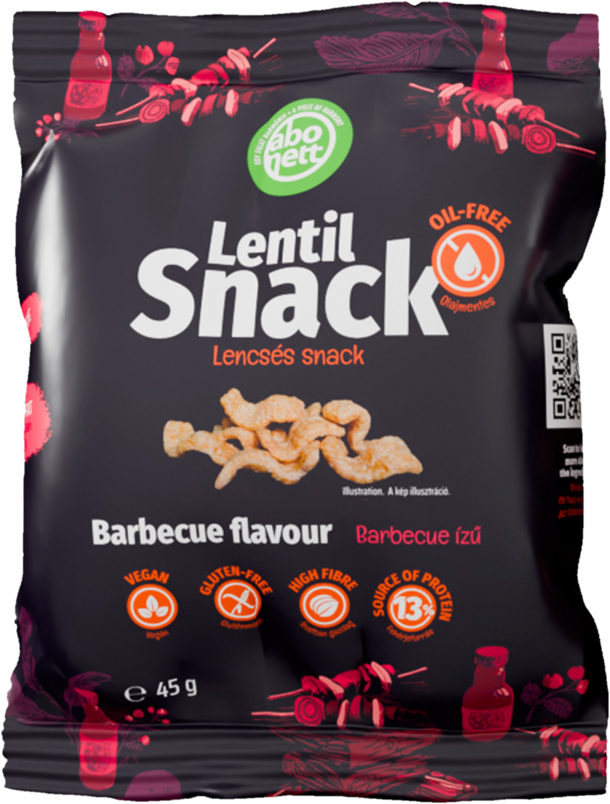 Abonett Lencsés Snack Barbecue ízű