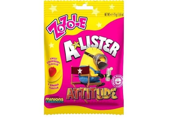ZOZOLE Minions Alister Attitude "Alister attitűdje” eper-banán ízű gumicukor