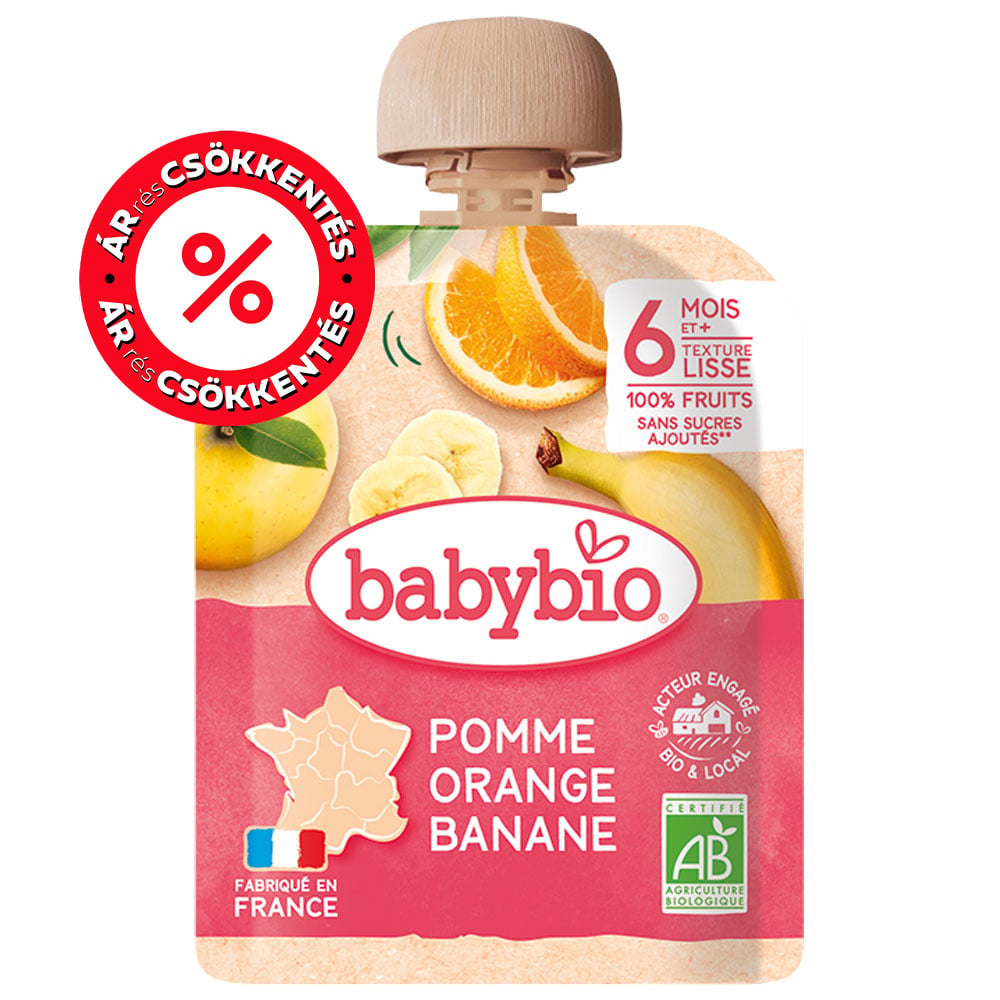 BabyBio Alma narancs banán 6 hónapos kortól