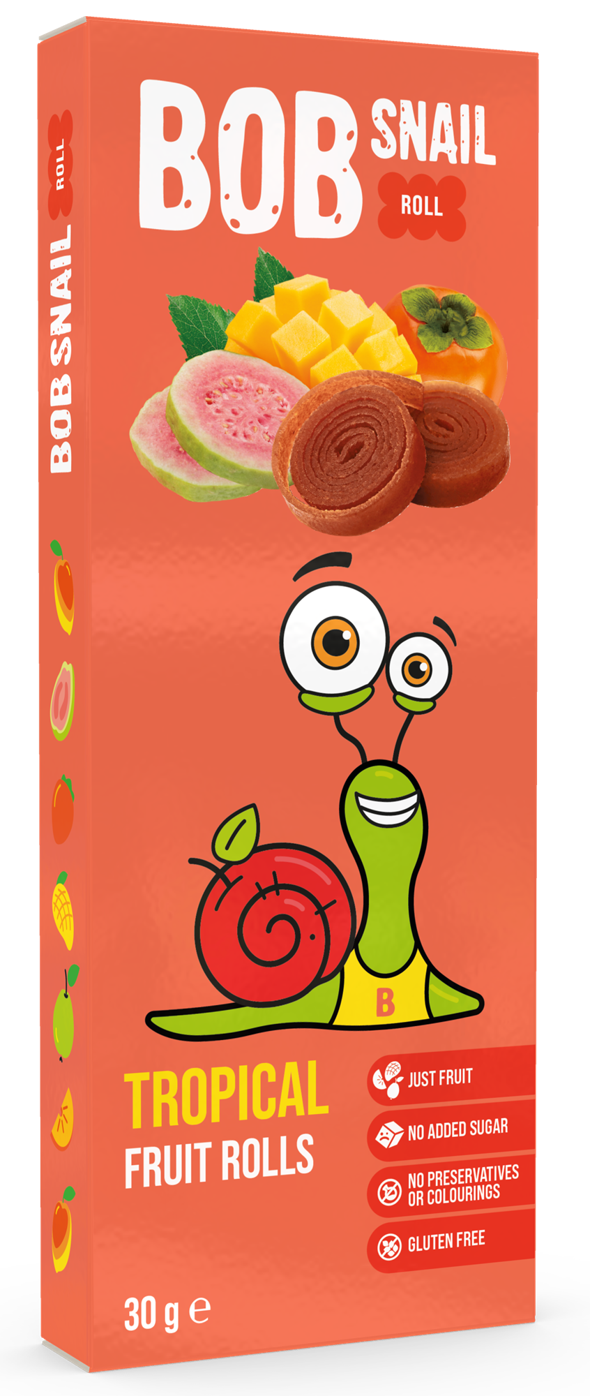 Bob Snail Gyümölcstekercs Trópusi Gyümölcsök (Mangó, Datolyaszilva, Guava)
