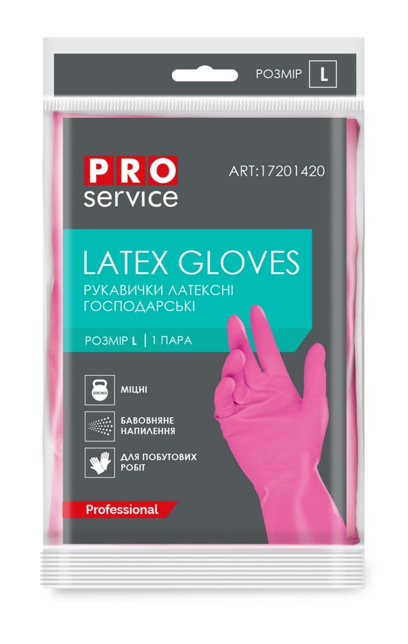PRO Latex kesztyű erős Professzionális, rózsaszín, L méret