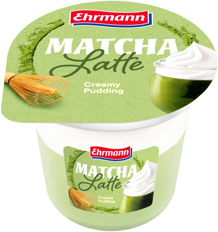 Ehrmann Matcha Latte puding tejszínhabbal