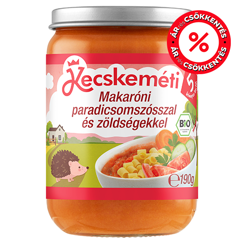 Kecskeméti Bio Makaróni paradicsomszósszal és zöldségekkel, 5 hónapos kortól