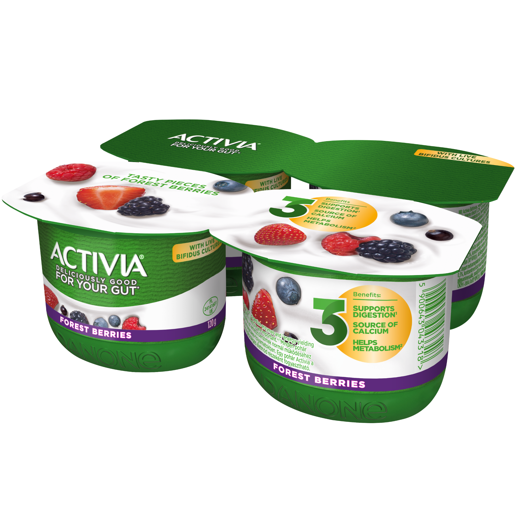 Danone Activia vegyes gyümölcsös élőflórás joghurt (4x120g)