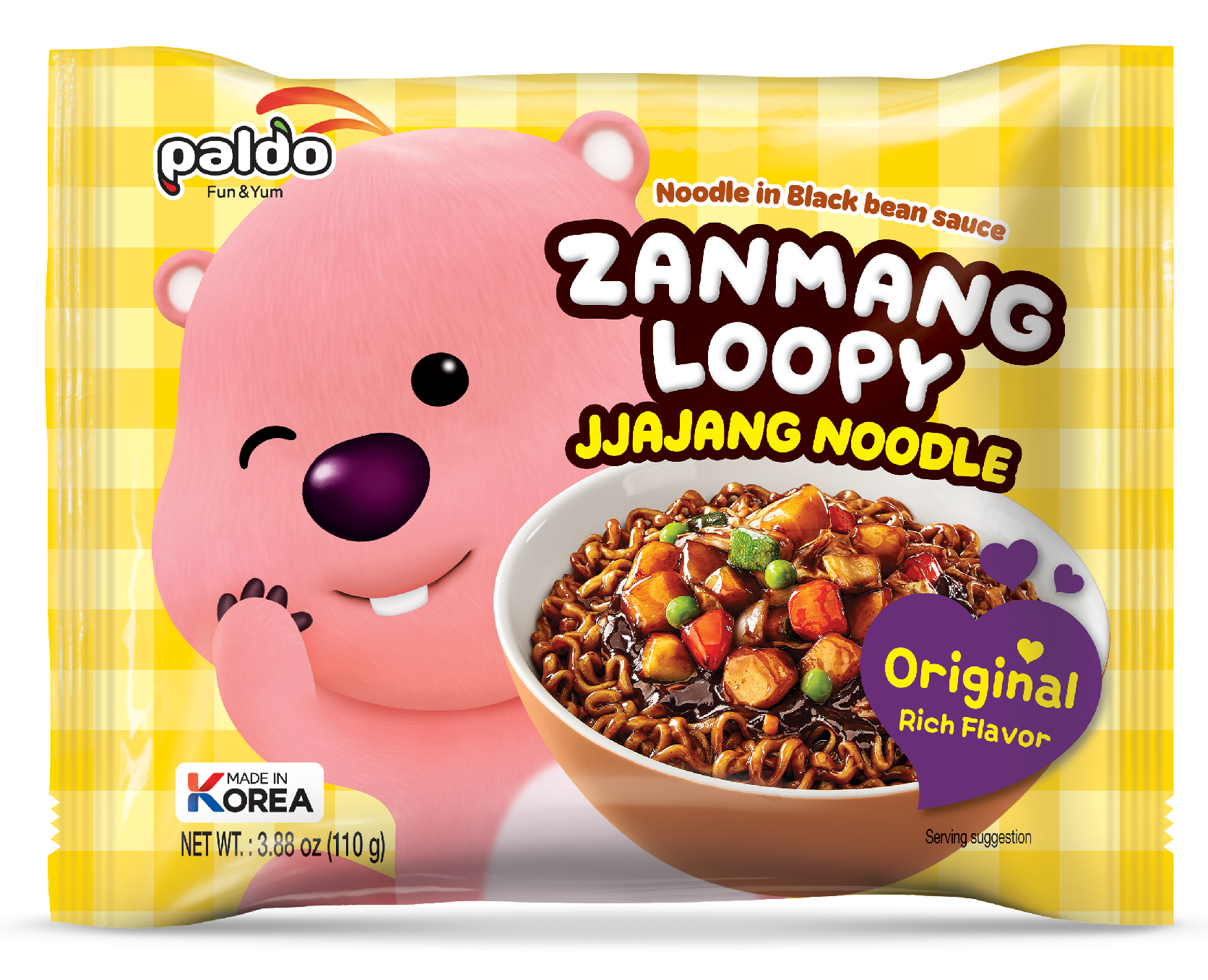 Paldo Zanmang Loopy Jjajang Original instant tésztaétel
