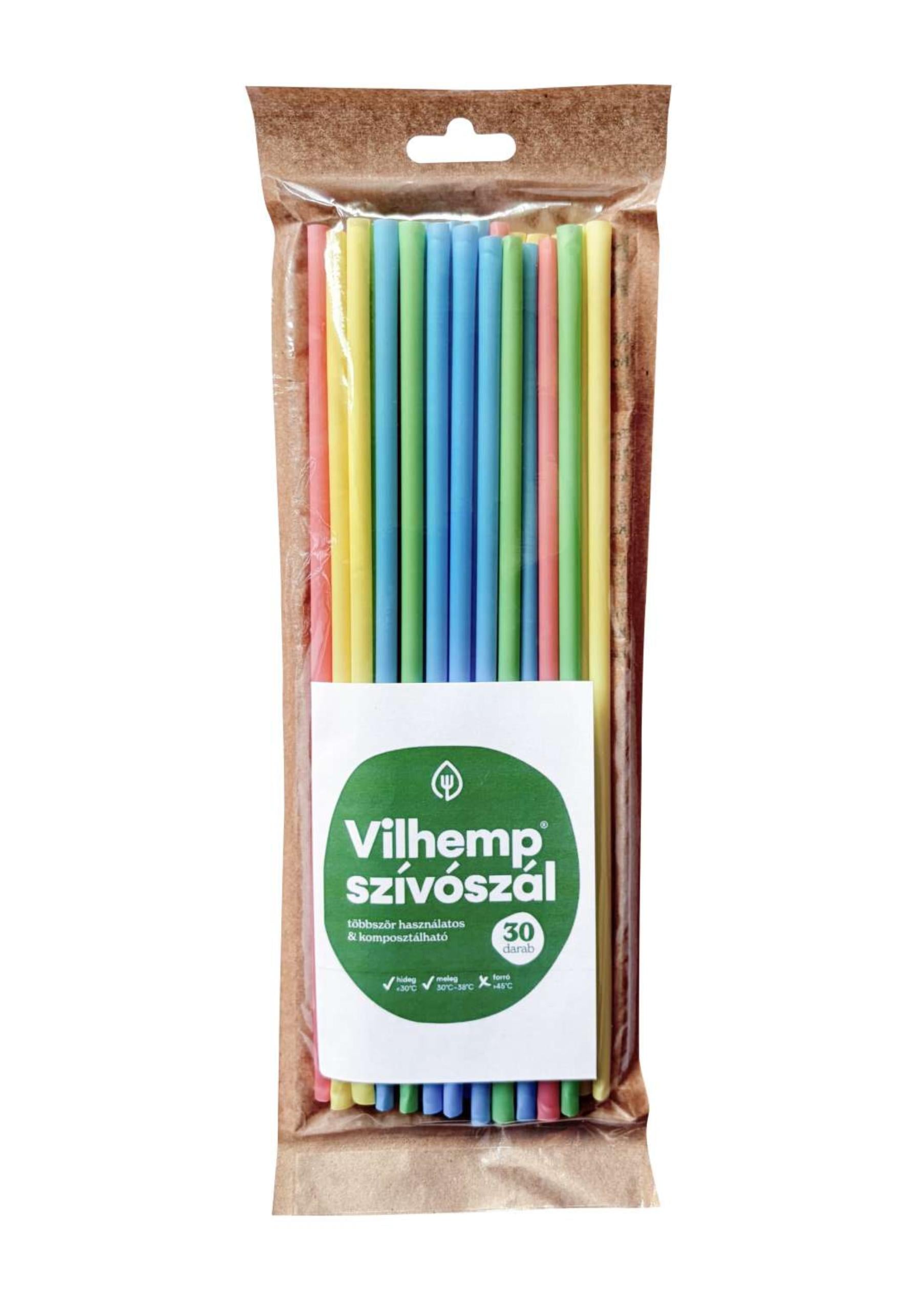 Vilhemp komposztálható szívószál (4 színben),