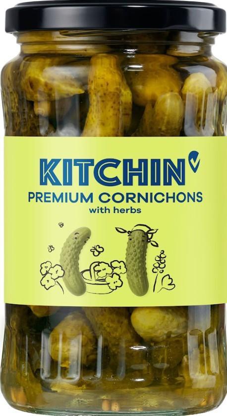 KITCHIN Prémium Cornichons fűszernövényekkel (330 g)