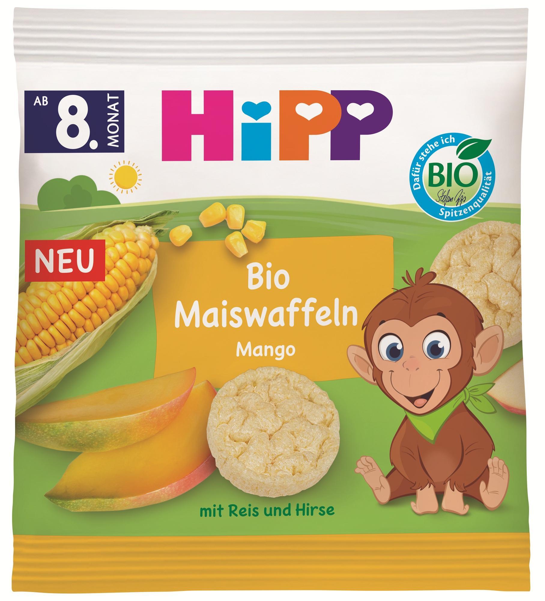 Hipp Bio mangó kukorica ostya, 8 hónapos kortól