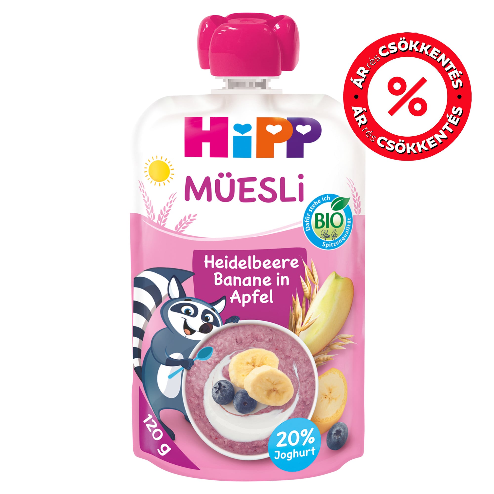 HiPP Bio Müesli - Alma Banán Áfonya Zab, 1 éves kortól