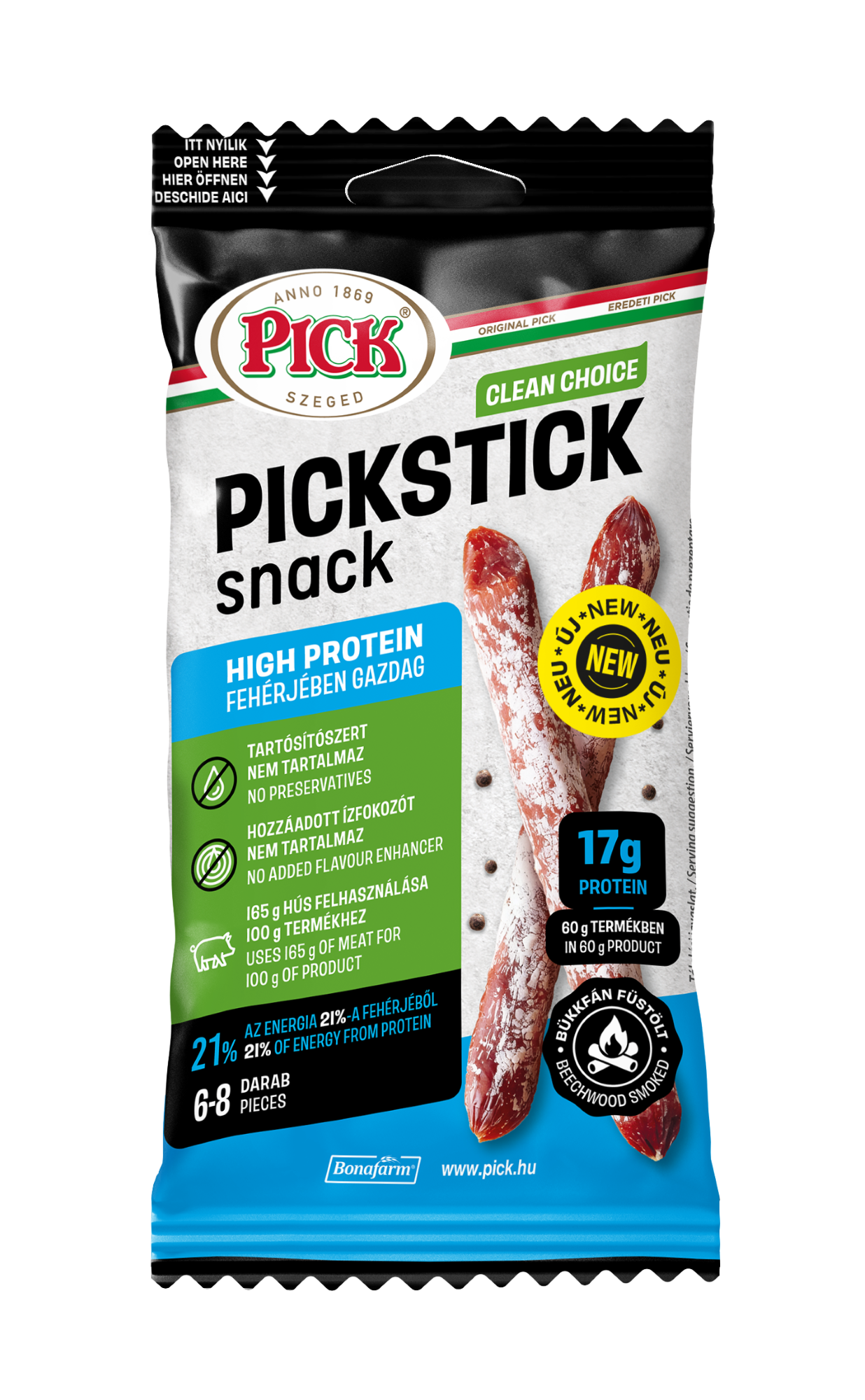 PICKSTICK SNACK CSEM. HIGH PROTEIN VG 60G