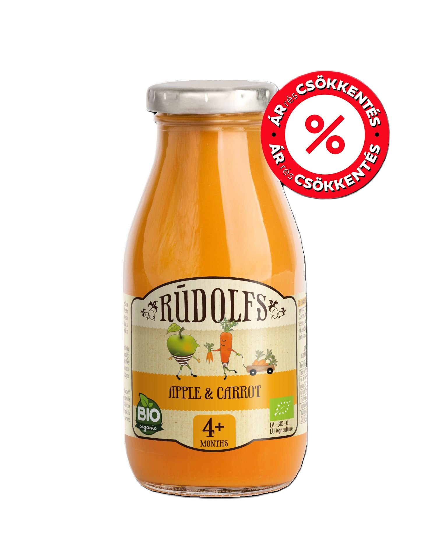 RUDOLFS ORGANIC Bio alma-sárgarépa gyümölcsital 4 hónapos kortól