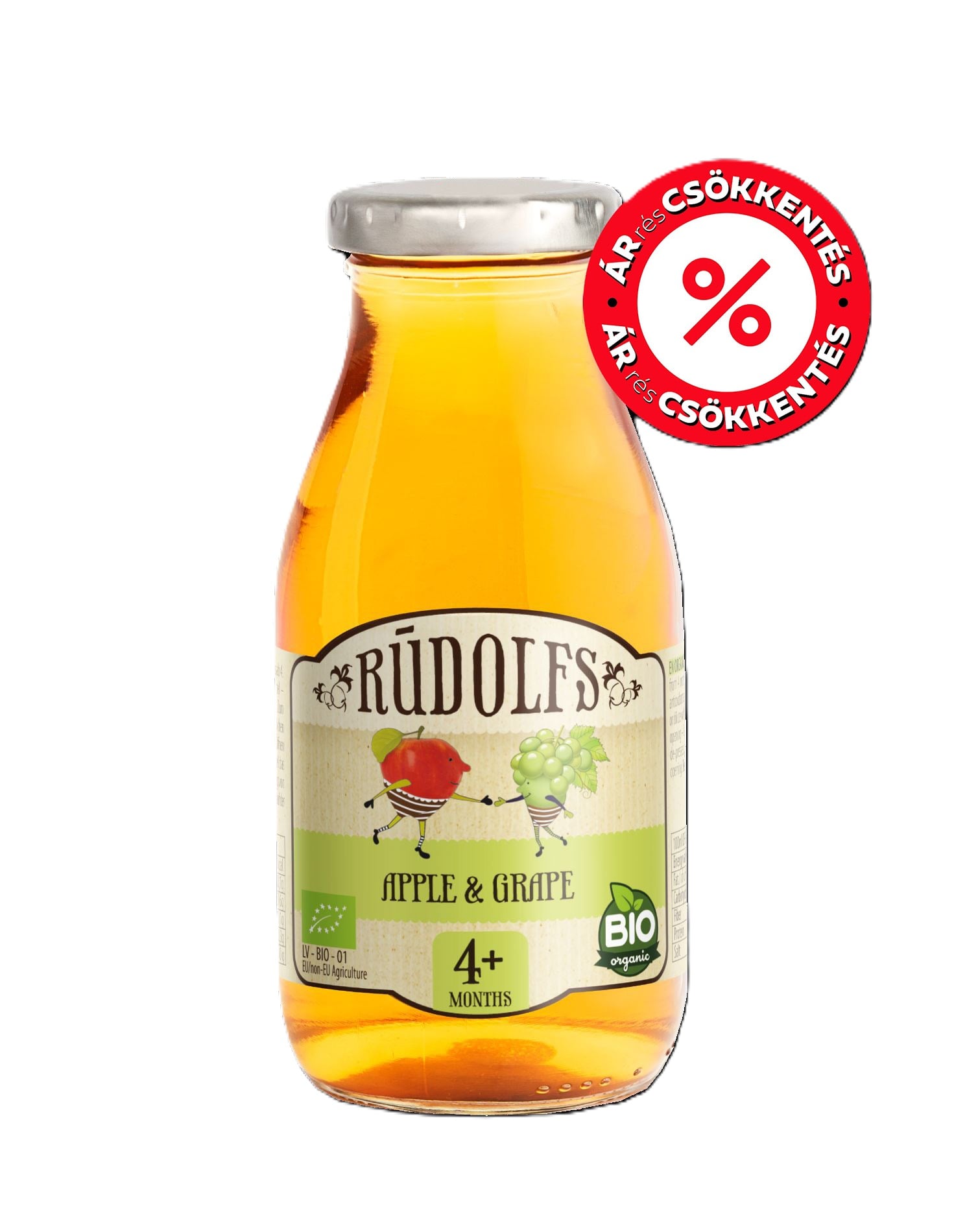 RUDOLFS ORGANIC Bio alma-szőlőlé 4 hónapos kortól
