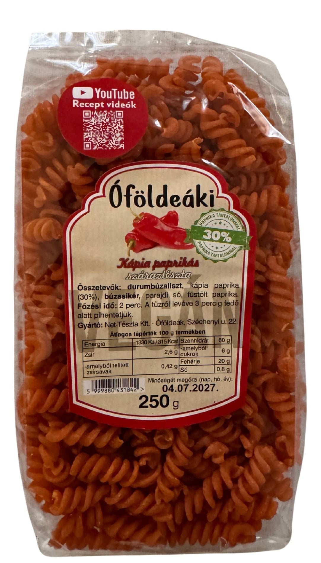 Óföldeáki - Kápia paprikás orsó