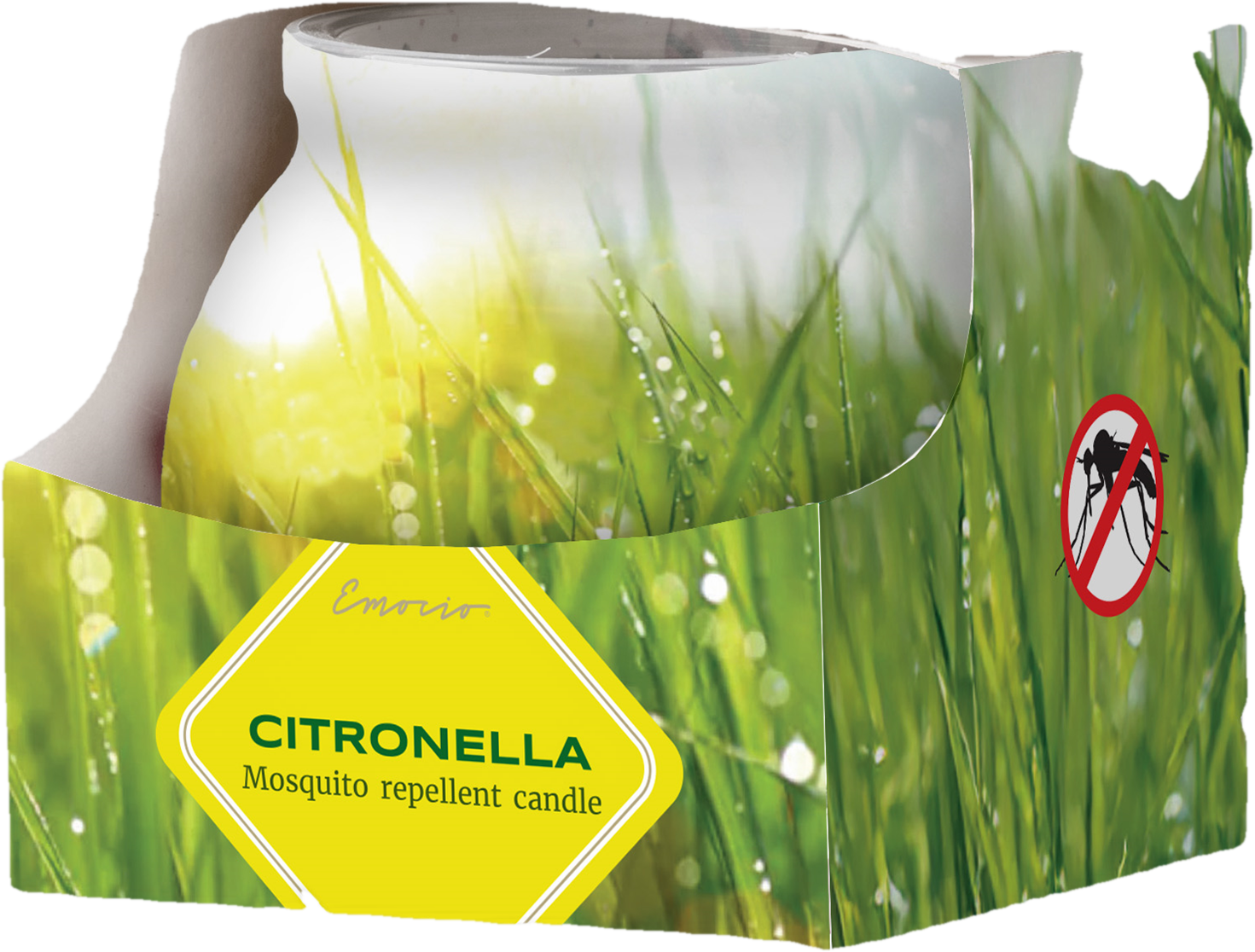 Emocio Citronella gyertya üvegben 80x72mm