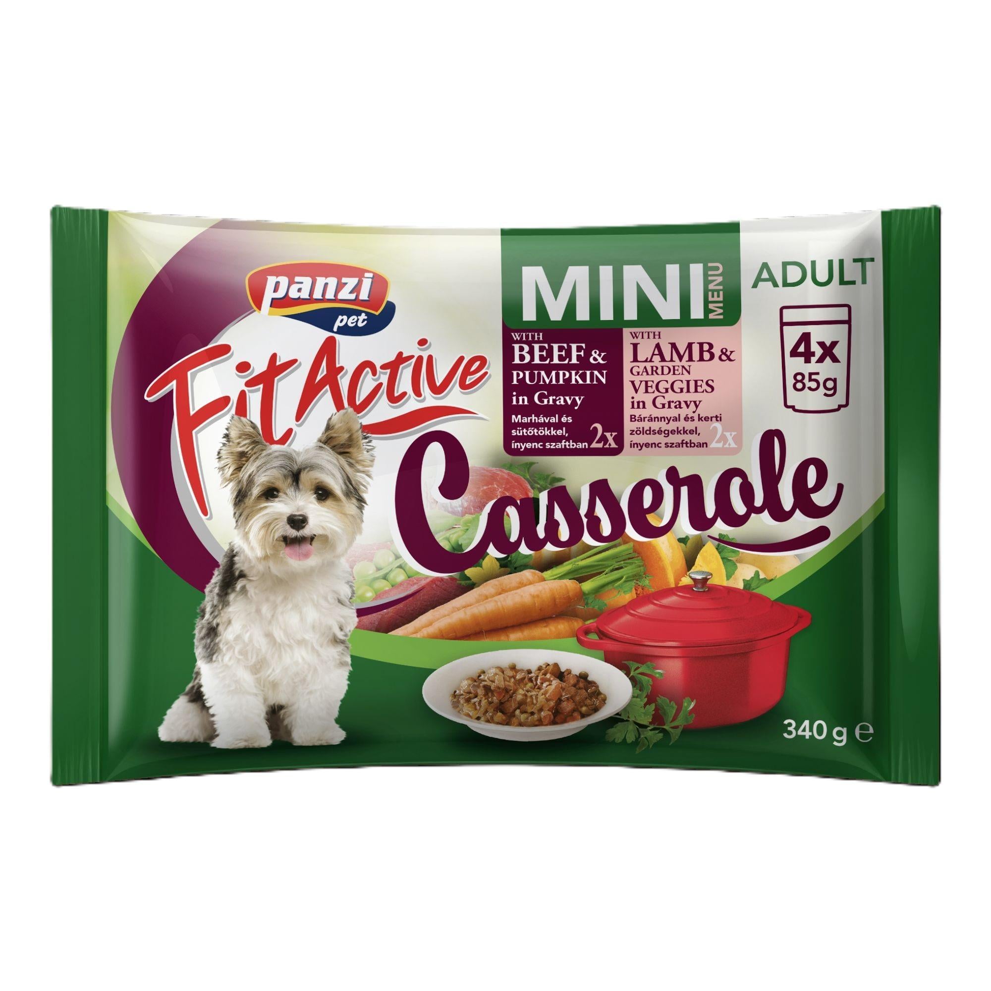 FitActive Dog Casserole teljes értékű szaftos eledel válogatás, 4x85g