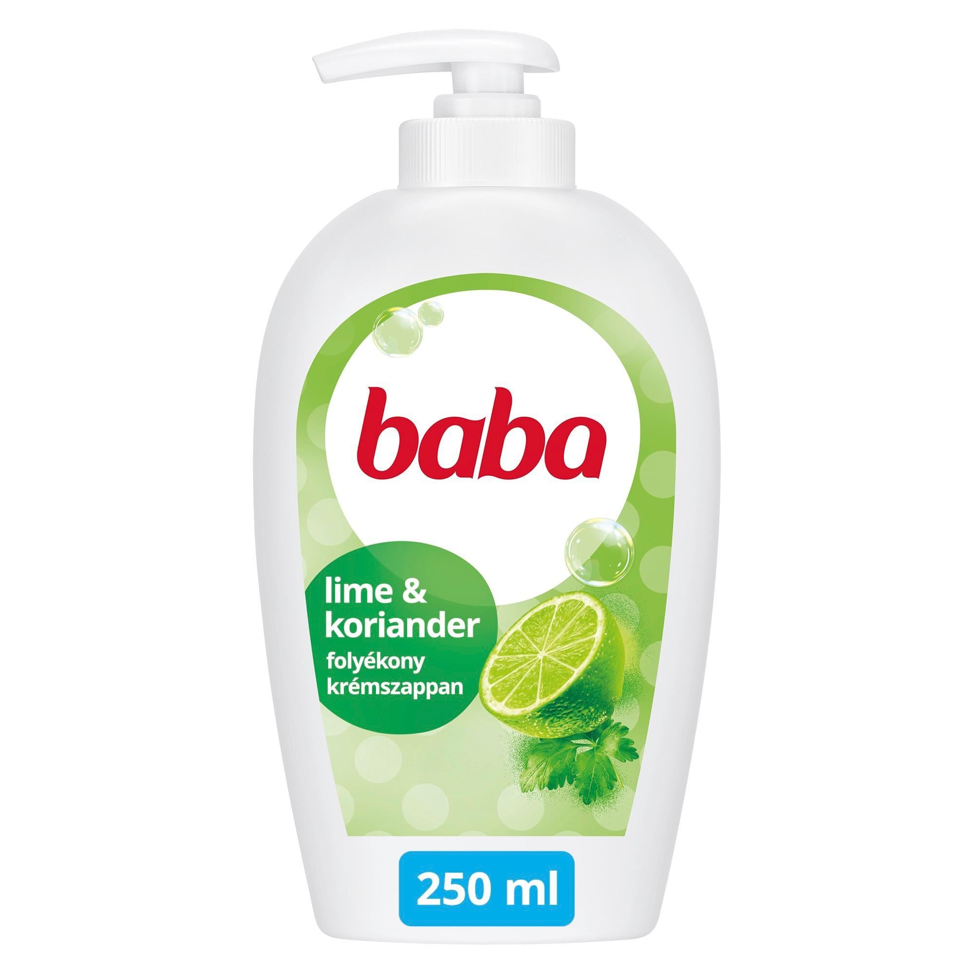 Baba antibakteriális folyékony krémszappan lime és koriander illattal, 250 ml
