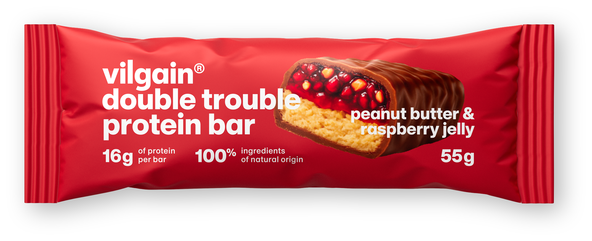 Vilgain Double Trouble Protein Bar mogyoróvaj és málnadzsem