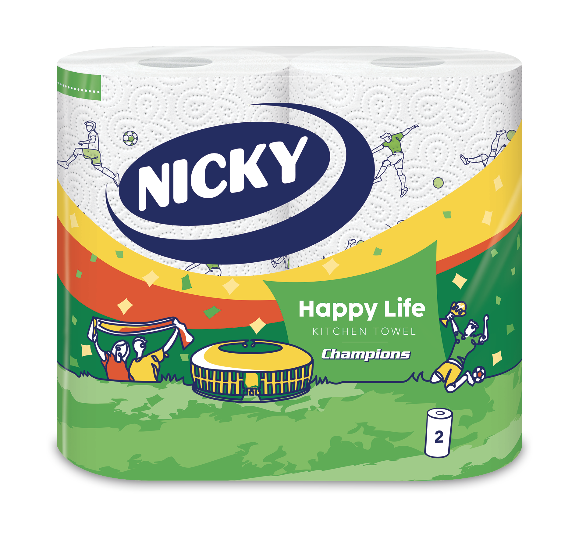 Nicky Champion 2 tekercses, 2 rétegű, mintás papírtörlő