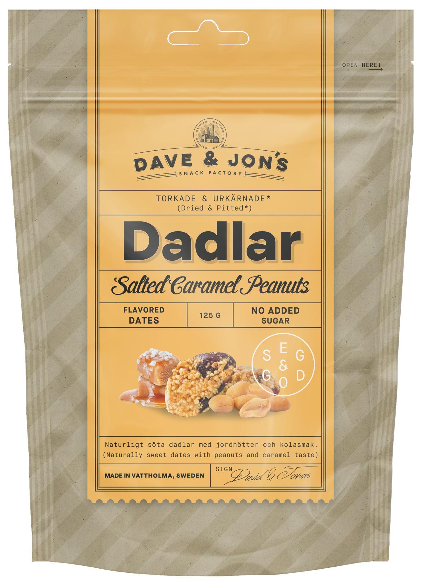 Dave & Jon's Dates Salted Caramel Peanuts - sós karamell és földimogyoró ízű datolya snack