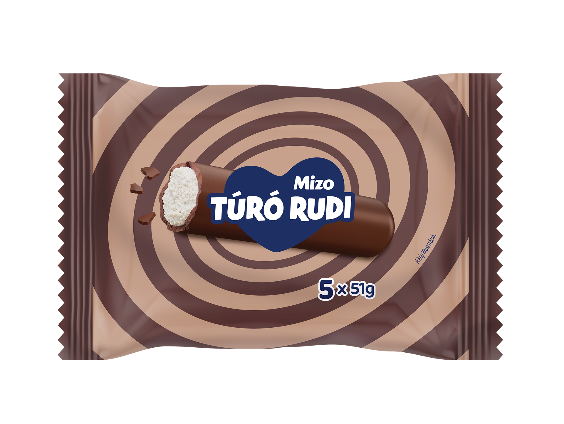 Mizo Túró Rudi natúr, kakaós bevonattal 5×51 g