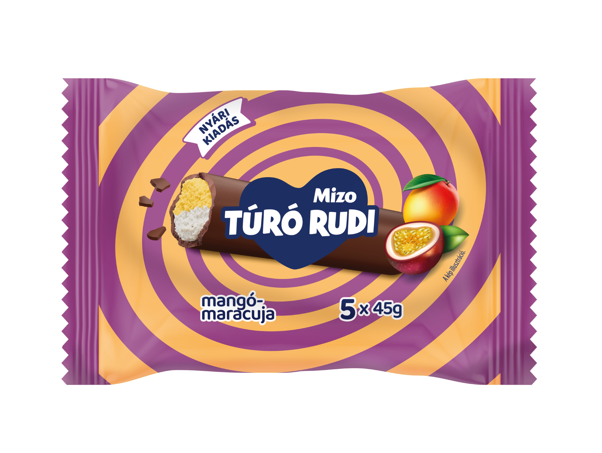 Mizo Túró Rudi, mangó-maracuja, étcsokoládés (5x45 g)