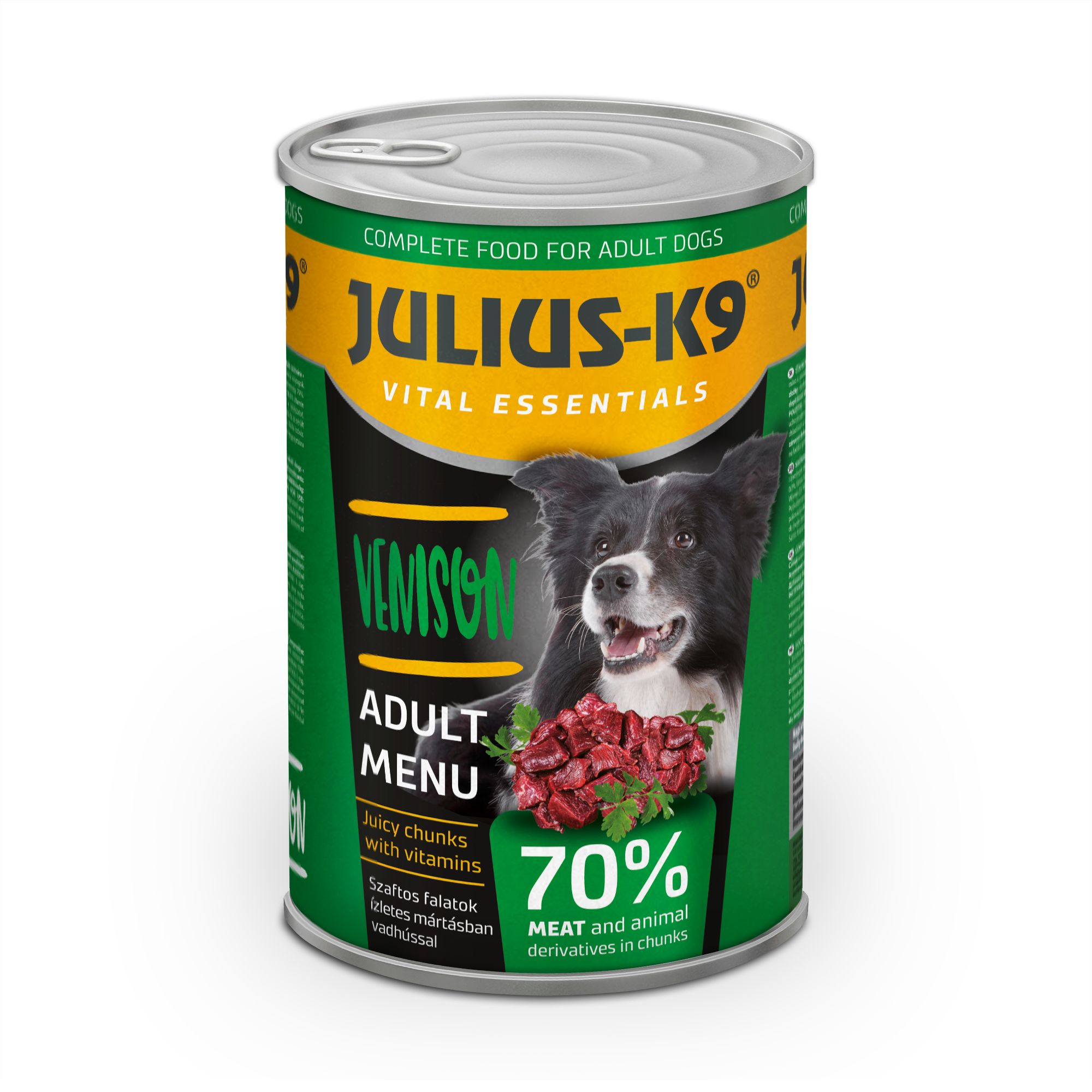 Julius-K9 teljes értékű nedves eledel kutyáknak, vad