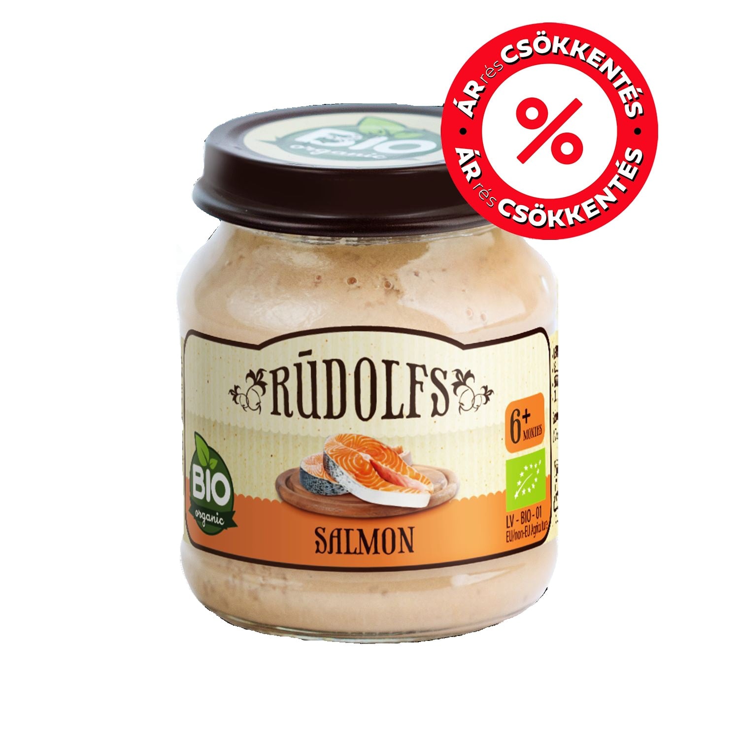 RUDOLFS ORGANIC Bio lazacpüré 6 hónapos kortól