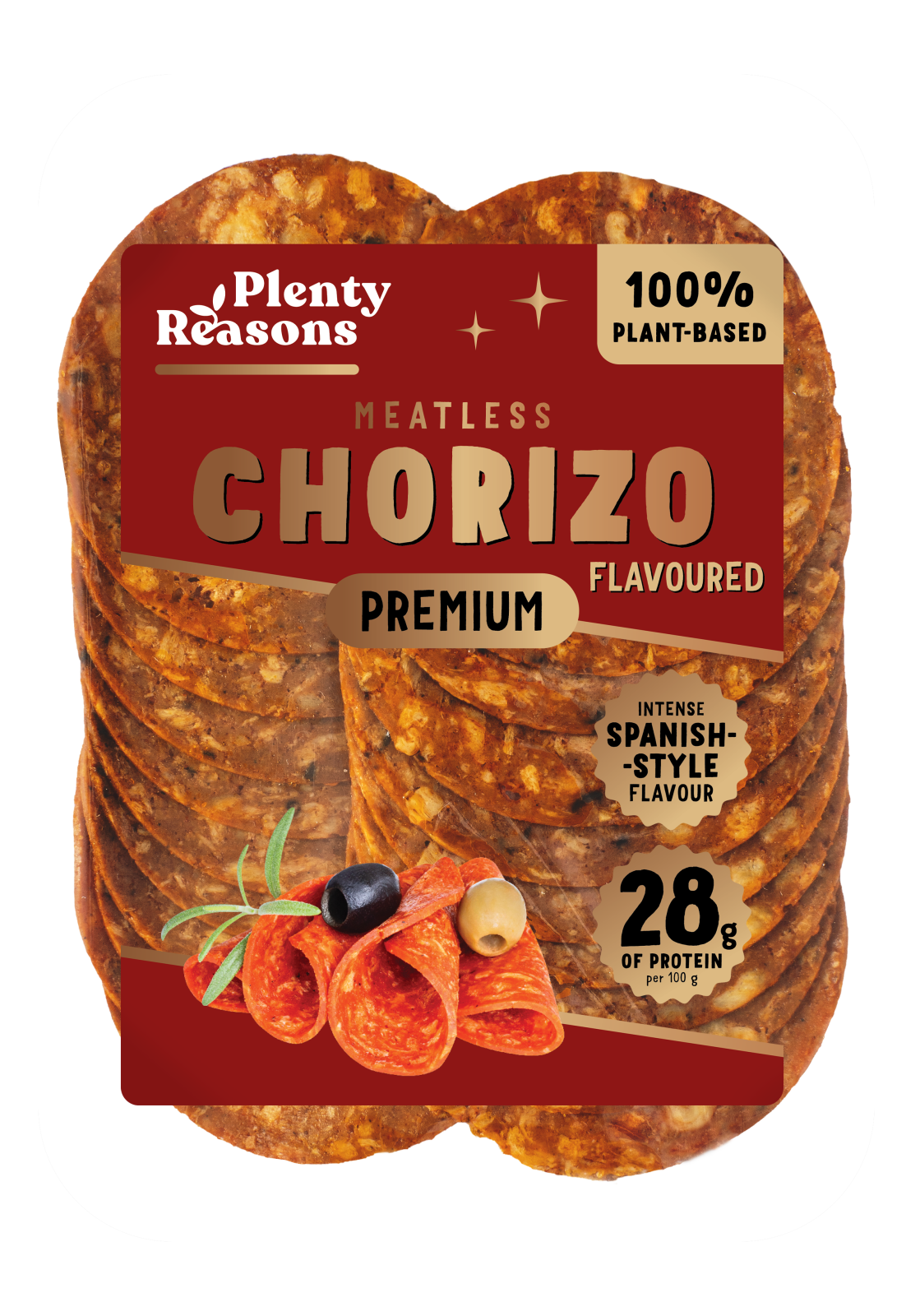Plenty Reasons Vegán Prémium chorizo szeletek